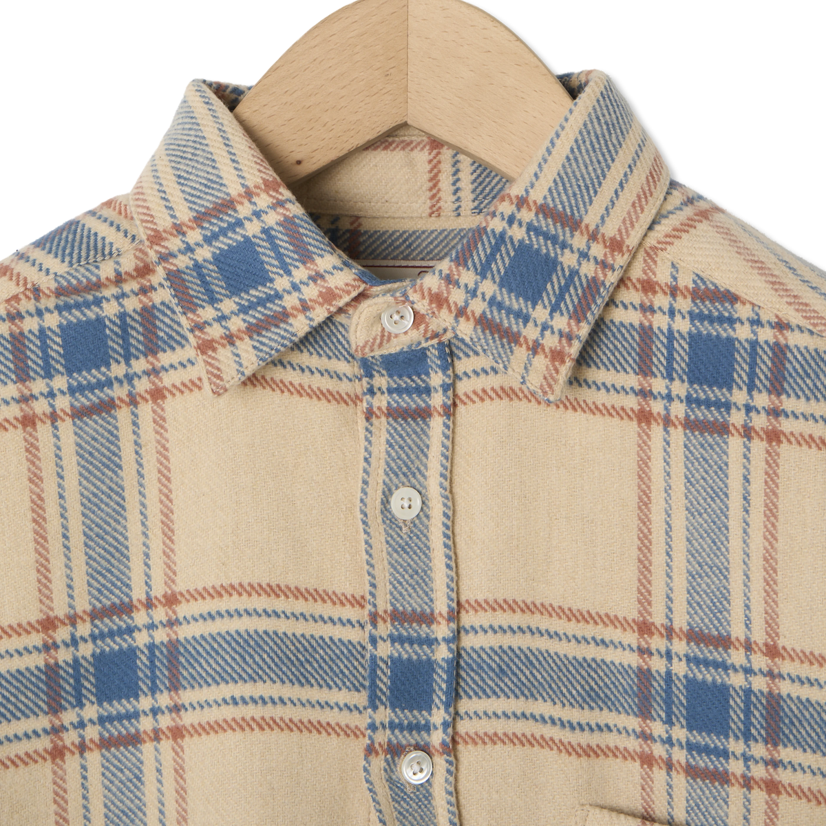 Portuguese Flannel Serena Shirt Cream / Blue - Detail 4