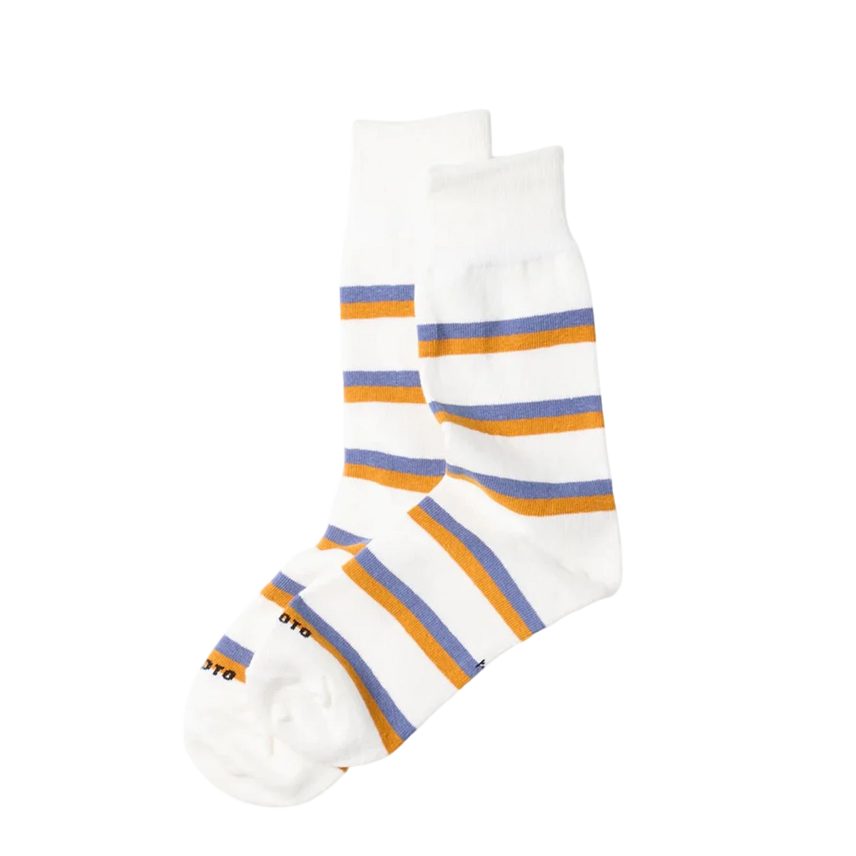 RoToTo Rugby Stripe Socks White - View