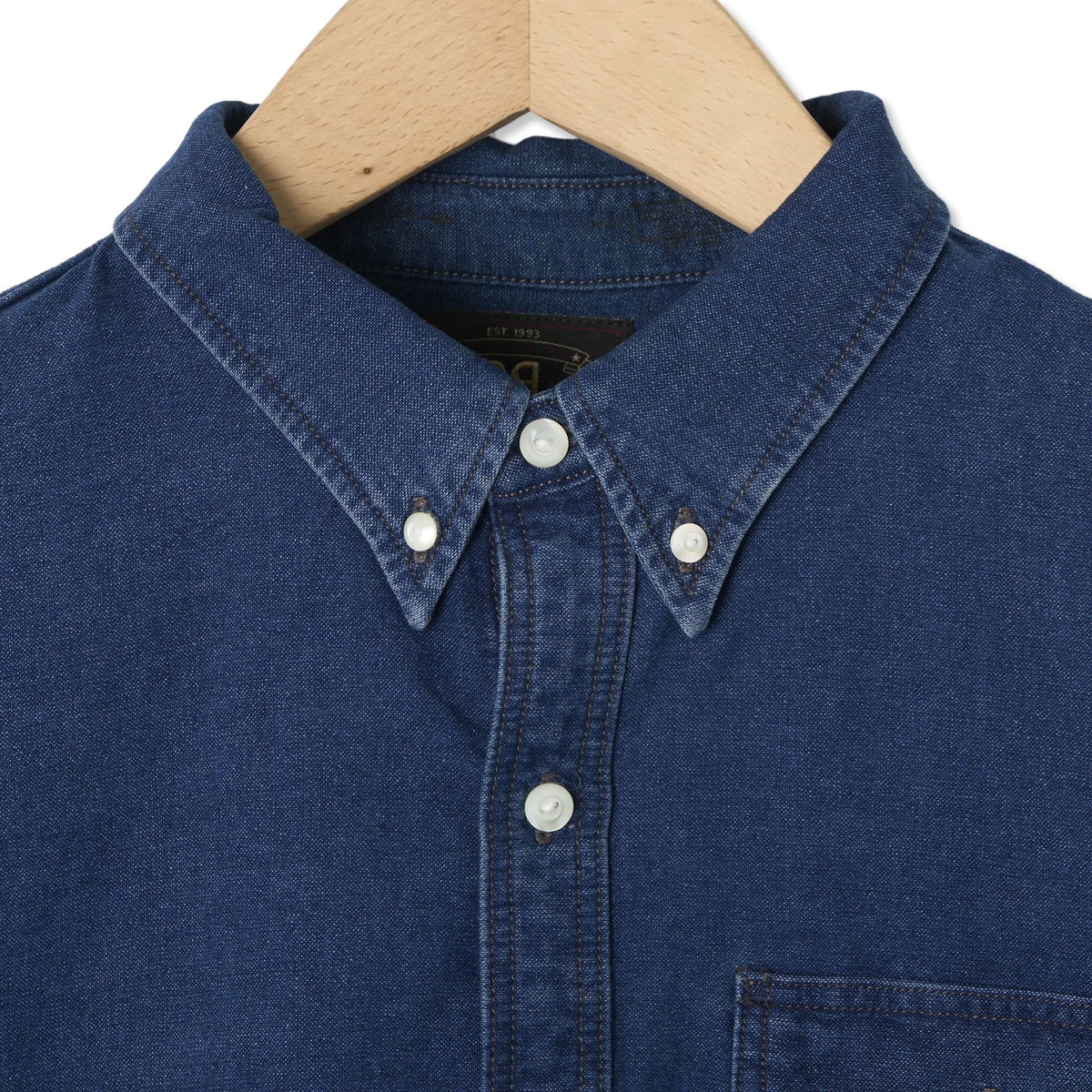 RRL By Ralph Lauren Oxford Workshirt Shirt Indigo - Detail 3