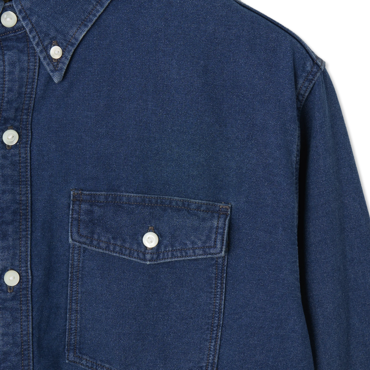 RRL By Ralph Lauren Oxford Workshirt Shirt Indigo - Detail 4