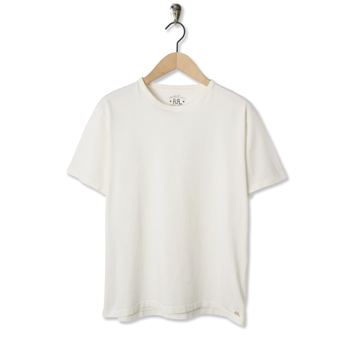 RRL By Ralph Lauren Relaxed Fit Heavyweight Jersey T-Shirt Warm White - Front