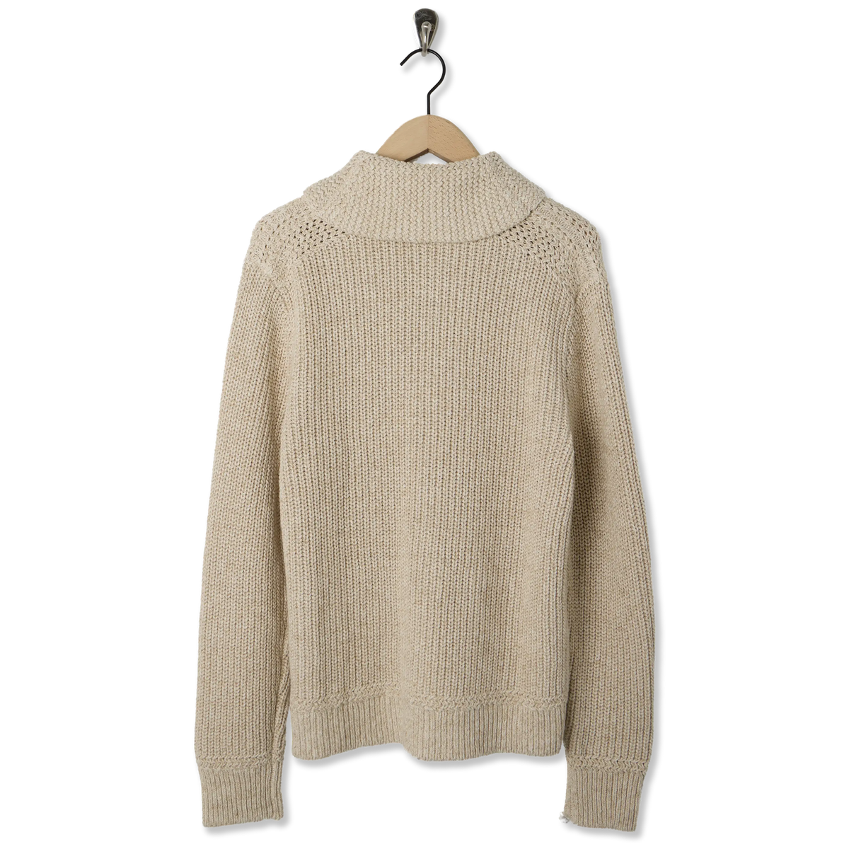 RRL By Ralph Lauren Shawl Card Long Sleeve Cardigan Cream - Back