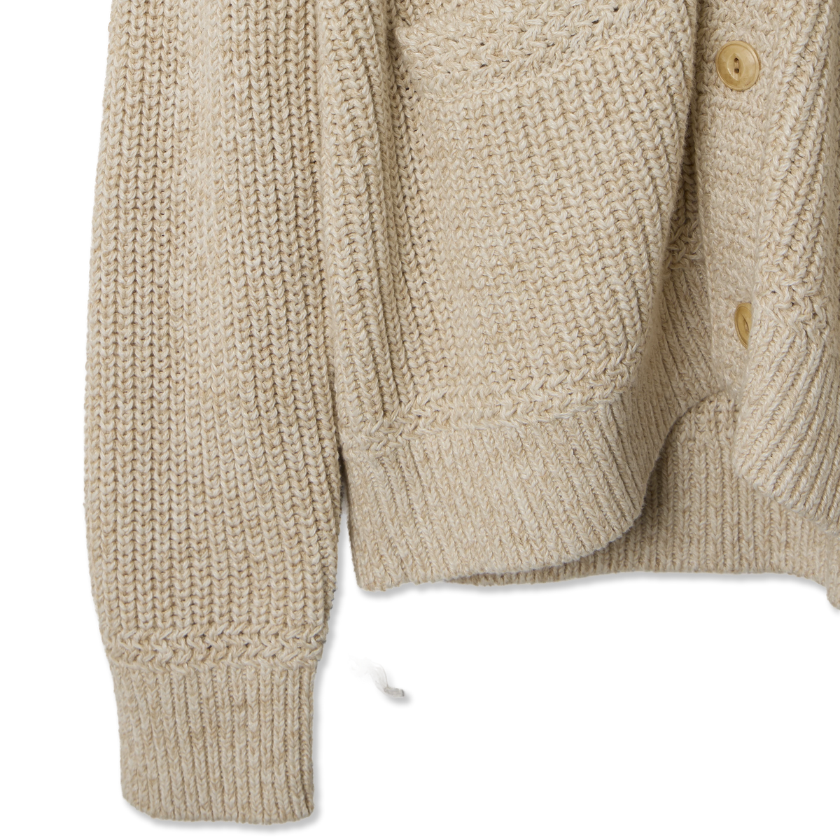 RRL By Ralph Lauren Shawl Card Long Sleeve Cardigan Cream - Detail 1