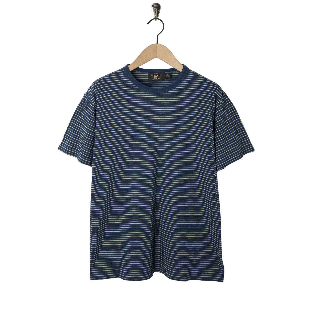 RRL By Ralph Lauren Striped Jacquard T-Shirt Indigo Multi - Front