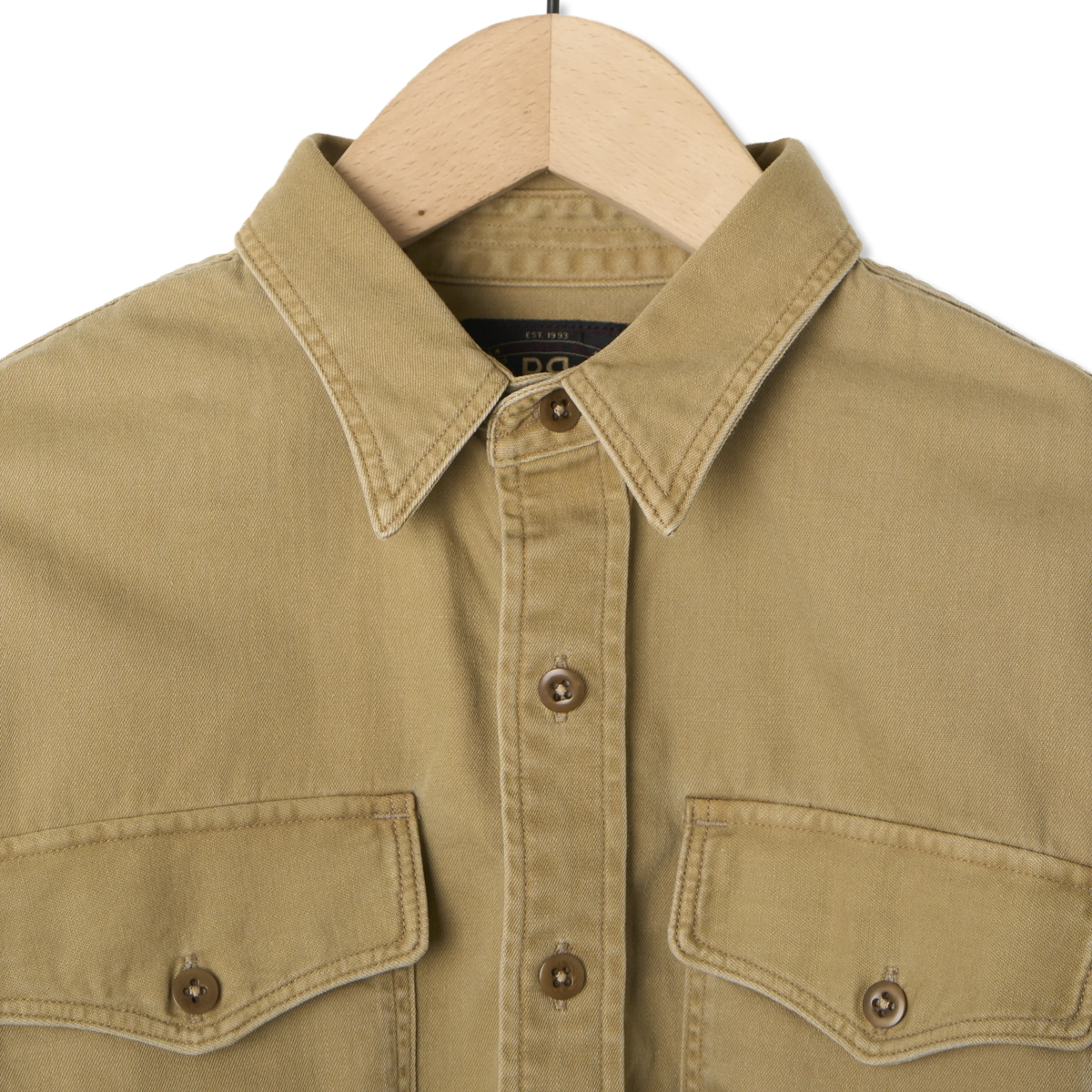 RRL By Ralph Lauren Twill Officer's Workshirt Faded Tan - Detail 6