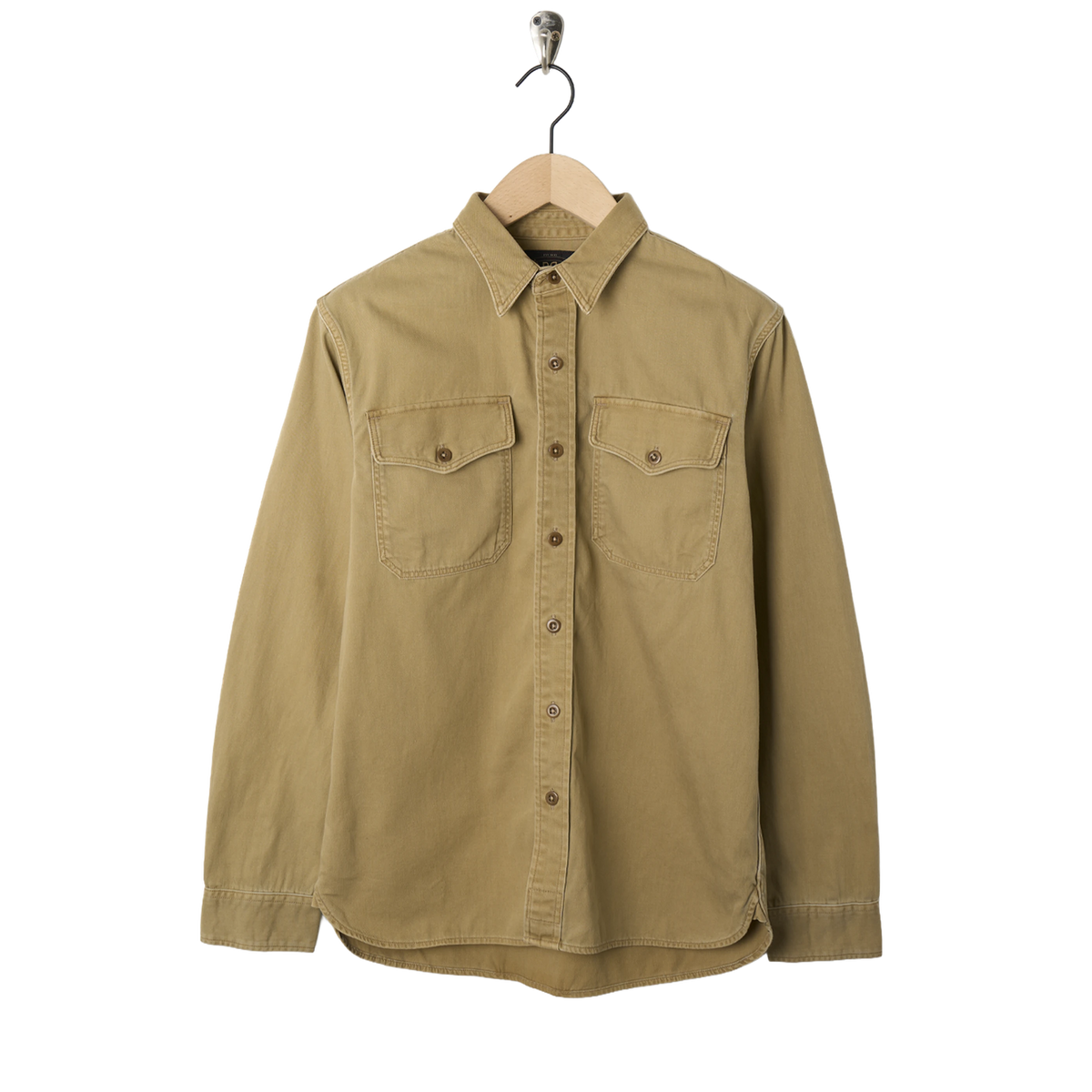 RRL By Ralph Lauren Twill Officer's Workshirt Faded Tan - Front