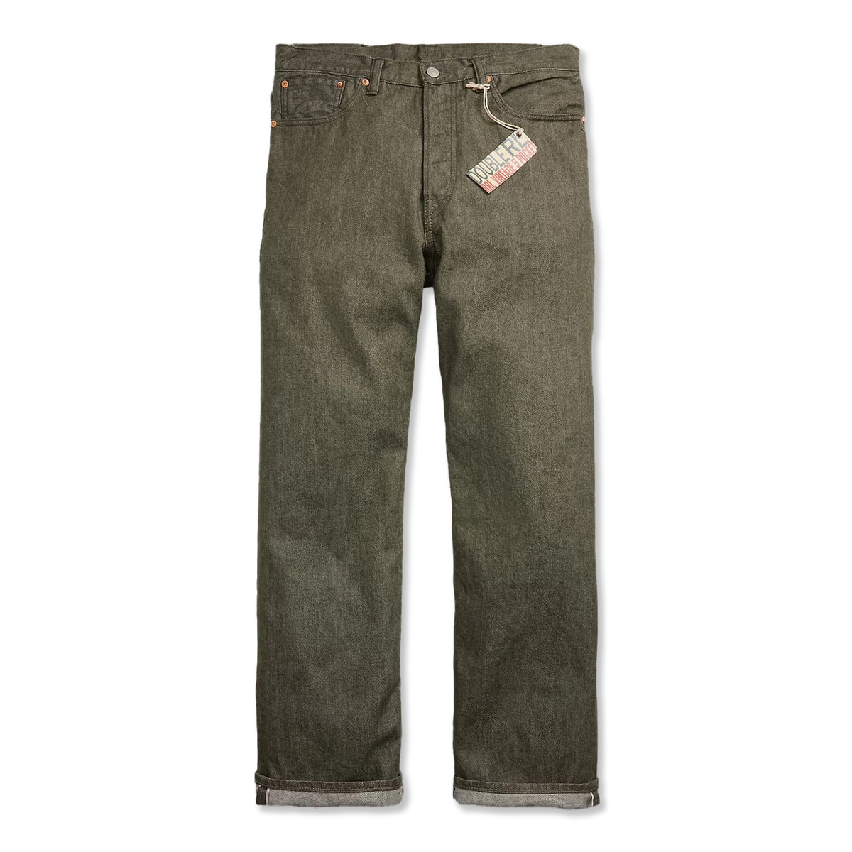 RRL By Ralph Lauren Vintage 5 Pocket Olive Selvedge Jean Olive Rinse - Front