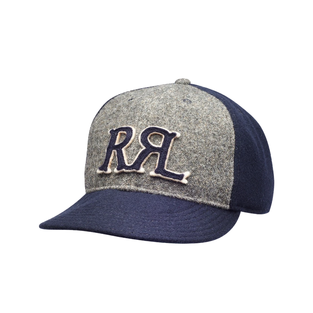 RRL by Ralph Lauren Logo-Patch Felt Ball Cap Navy/Grey - View 1