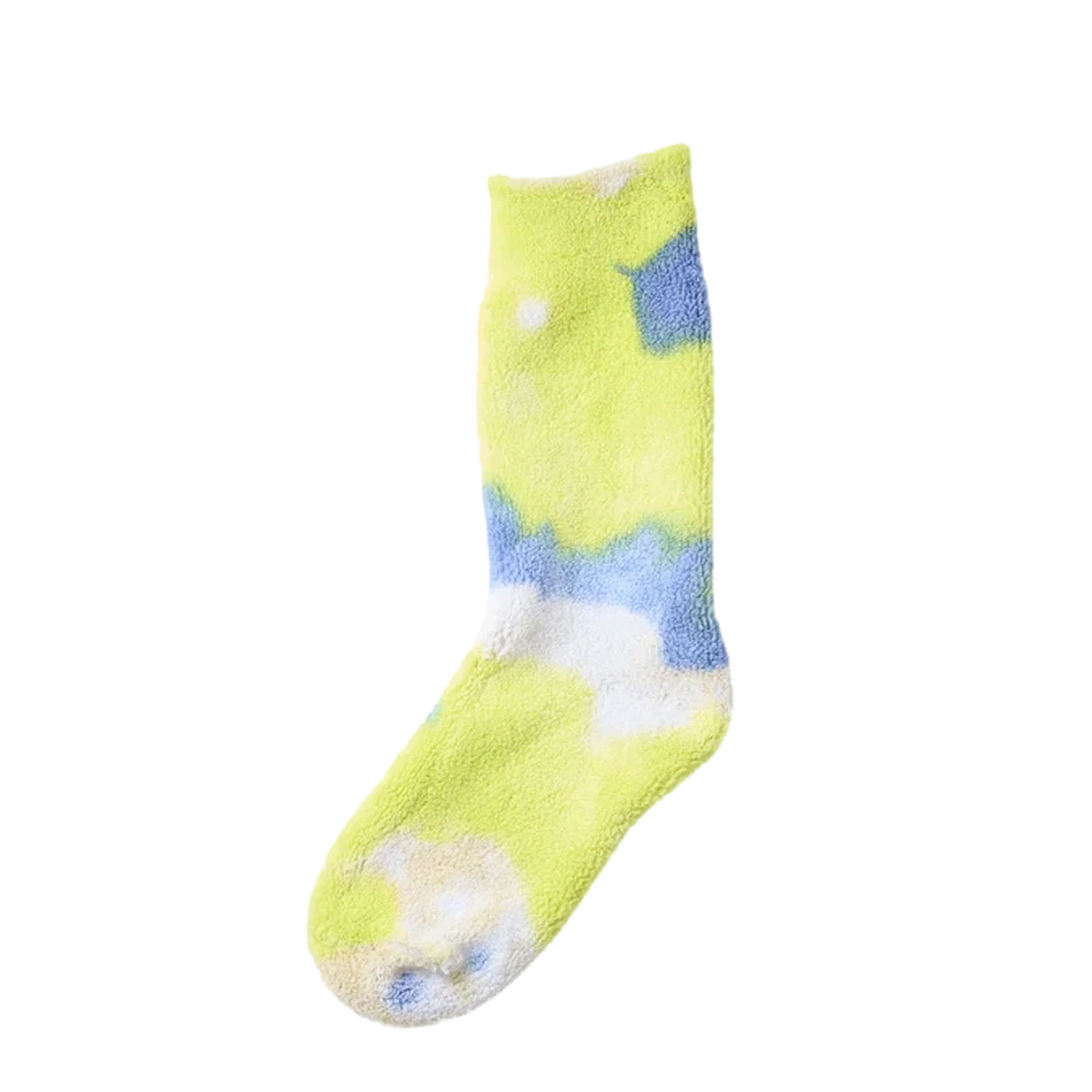 RoToTo Tie Dye Pile Socks Lime / Blue - View 2
