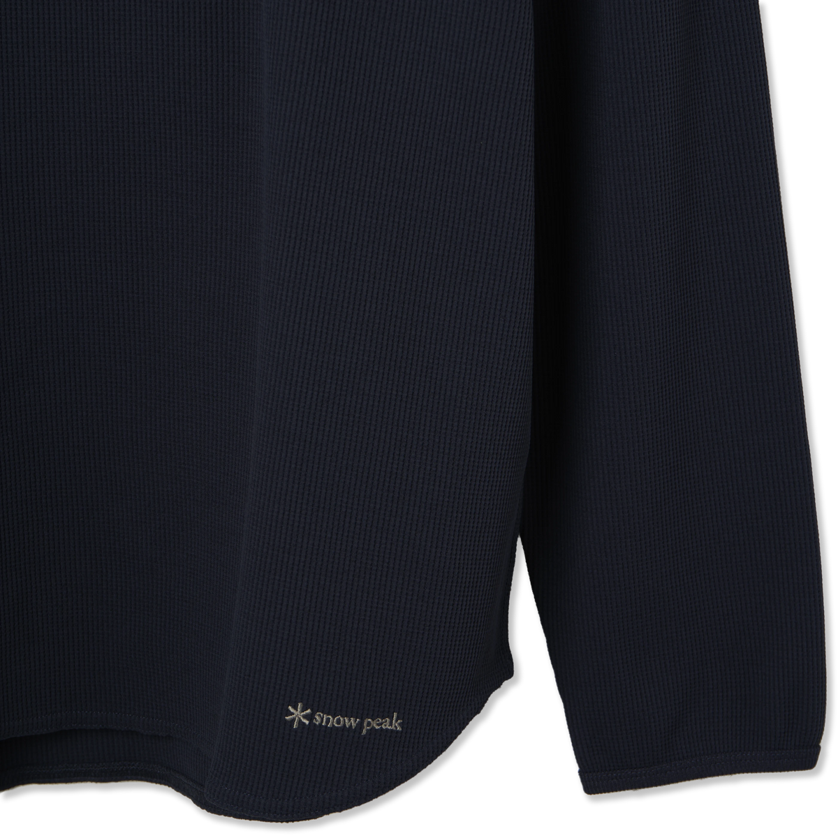 Snow Peak Dry Waffle L/S T-Shirt Dark Navy - Detail 1