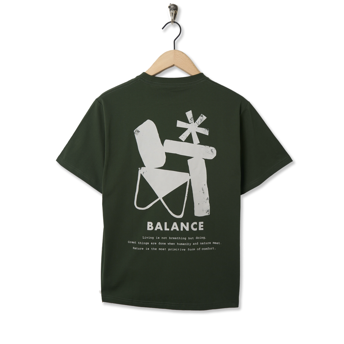 Snow Peak Elemental Balance T-Shirt Dark Green - Back