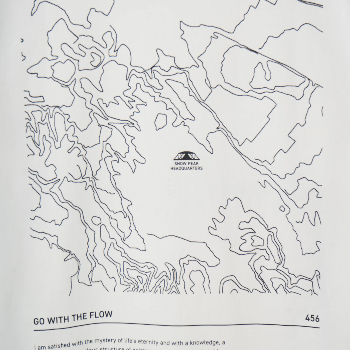Snow Peak HQ Topographic Map T-Shirt Off White - Detail 2