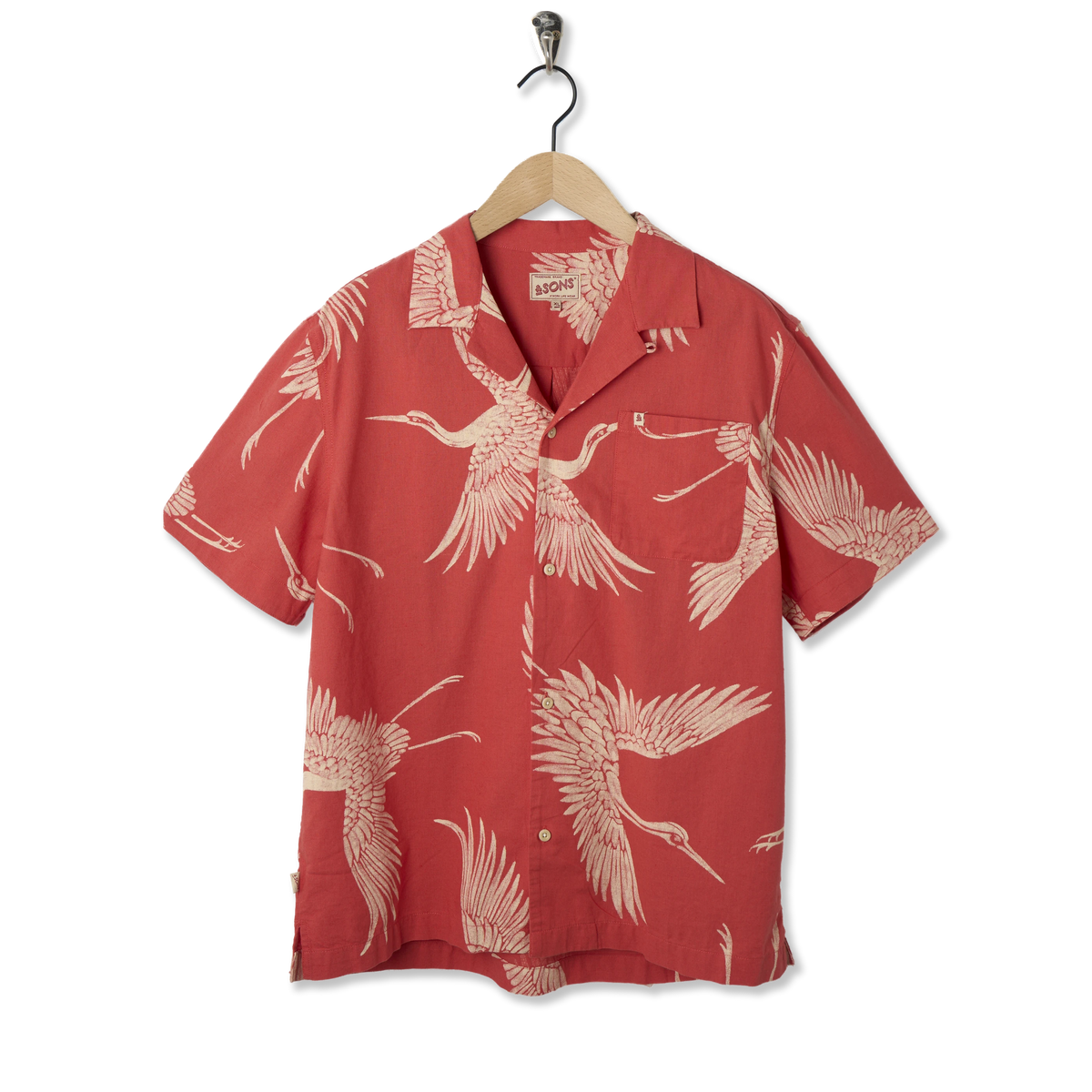 &Sons New Flight Print Club Shirt Multi - Front