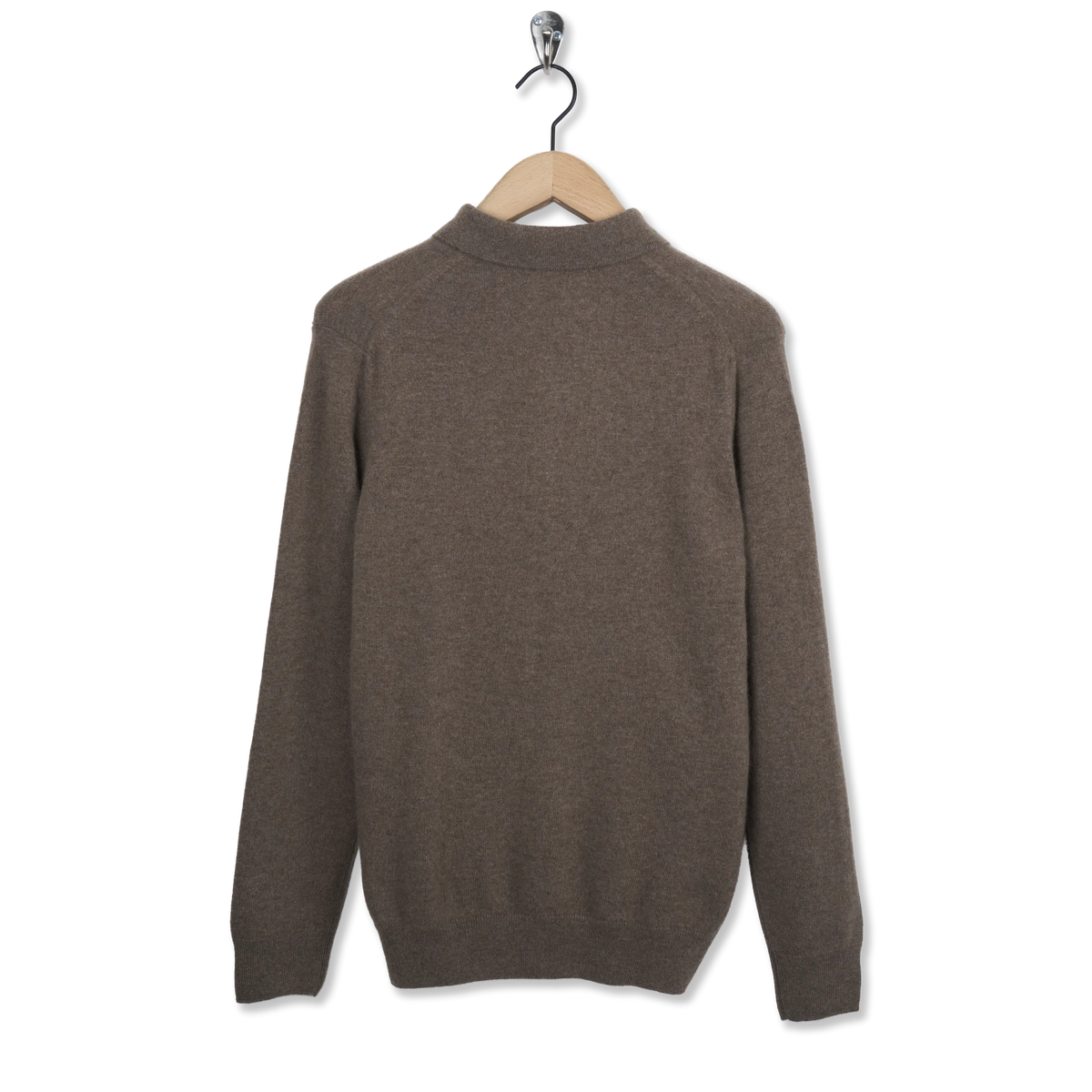 Sunspel Cashmere Polo Taupe - Back