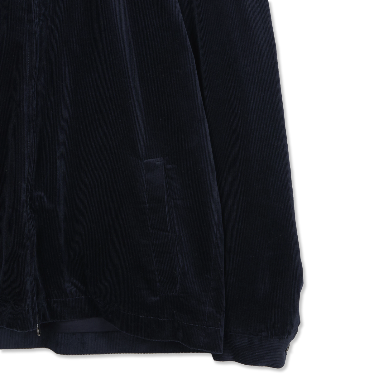 Sunspel Cord Harrington Jacket Navy - Detail 2