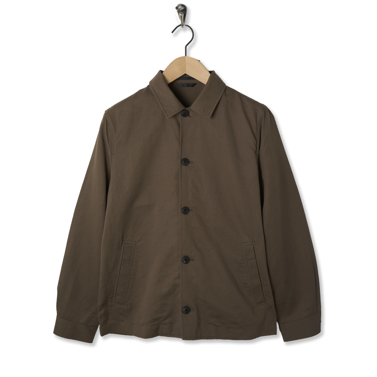 Sunspel Cotton Linen Jacket Dark Cedar - Front