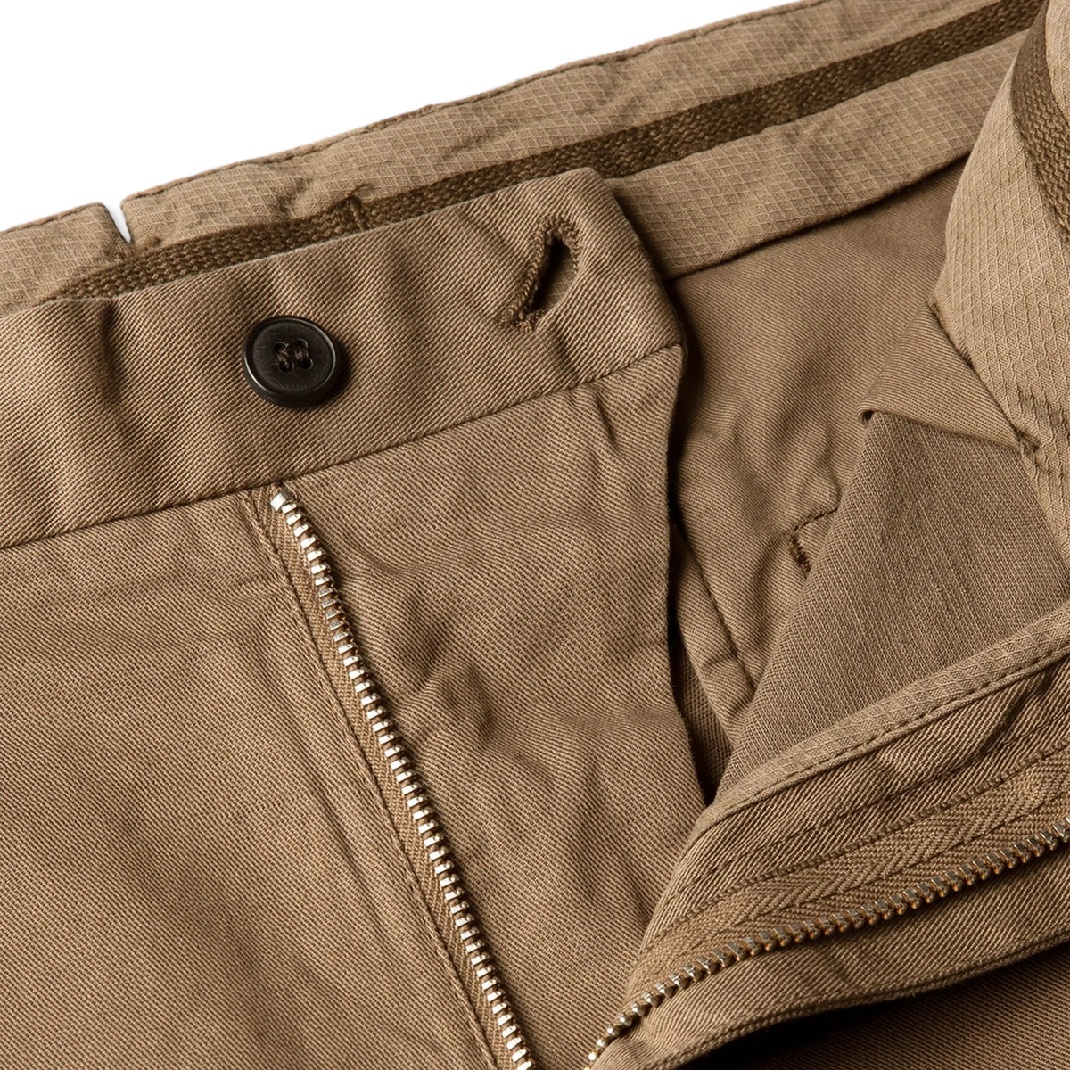 Sunspel Cotton Linen Trouser Dark Cedar 32" LEG - Detail