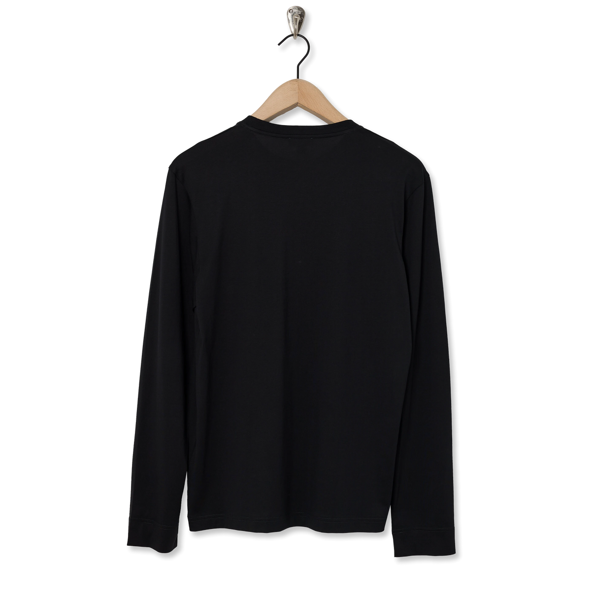 Sunspel L/S Riviera T-Shirt Black - Back