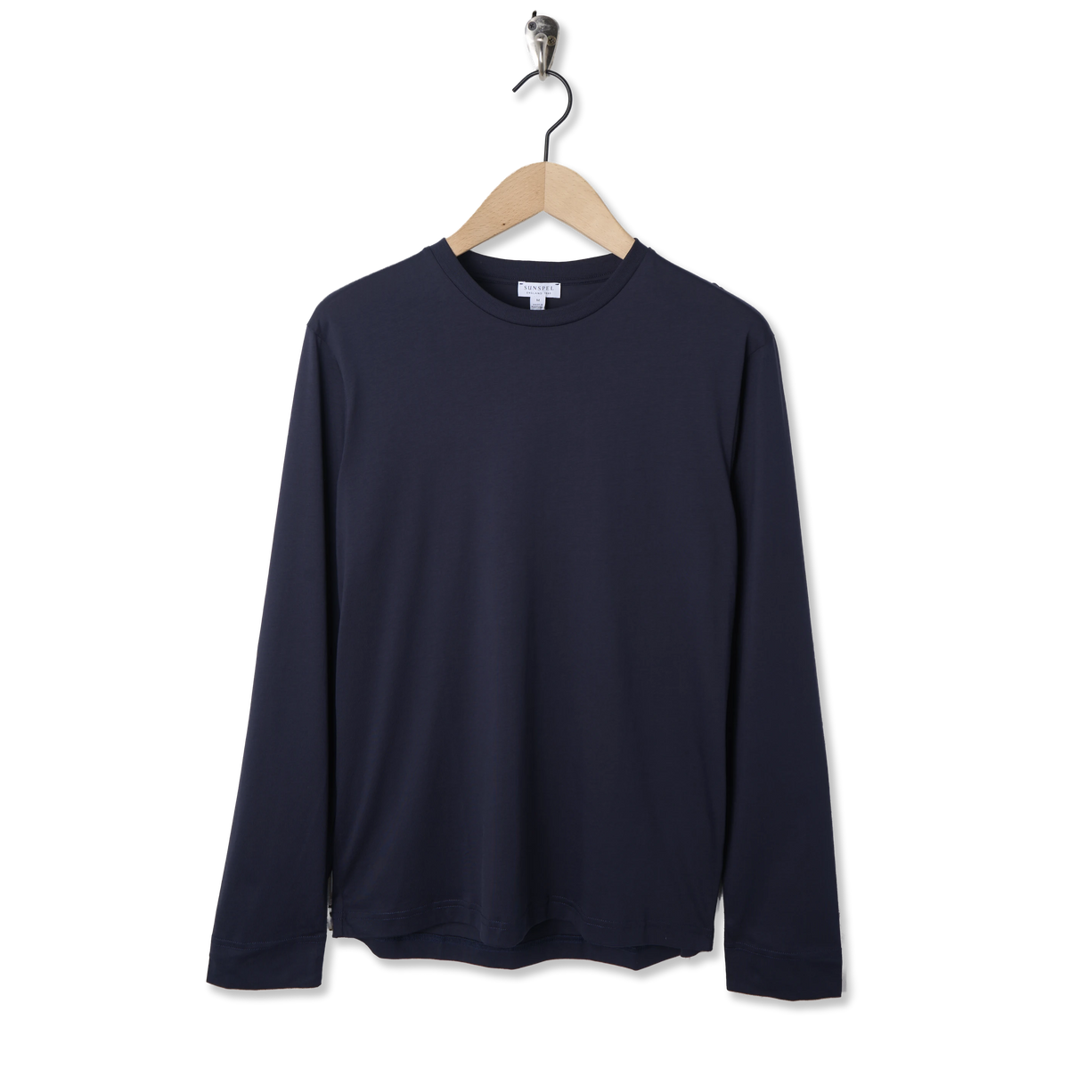 Sunspel LS Riviera T-Shirt Navy - Front