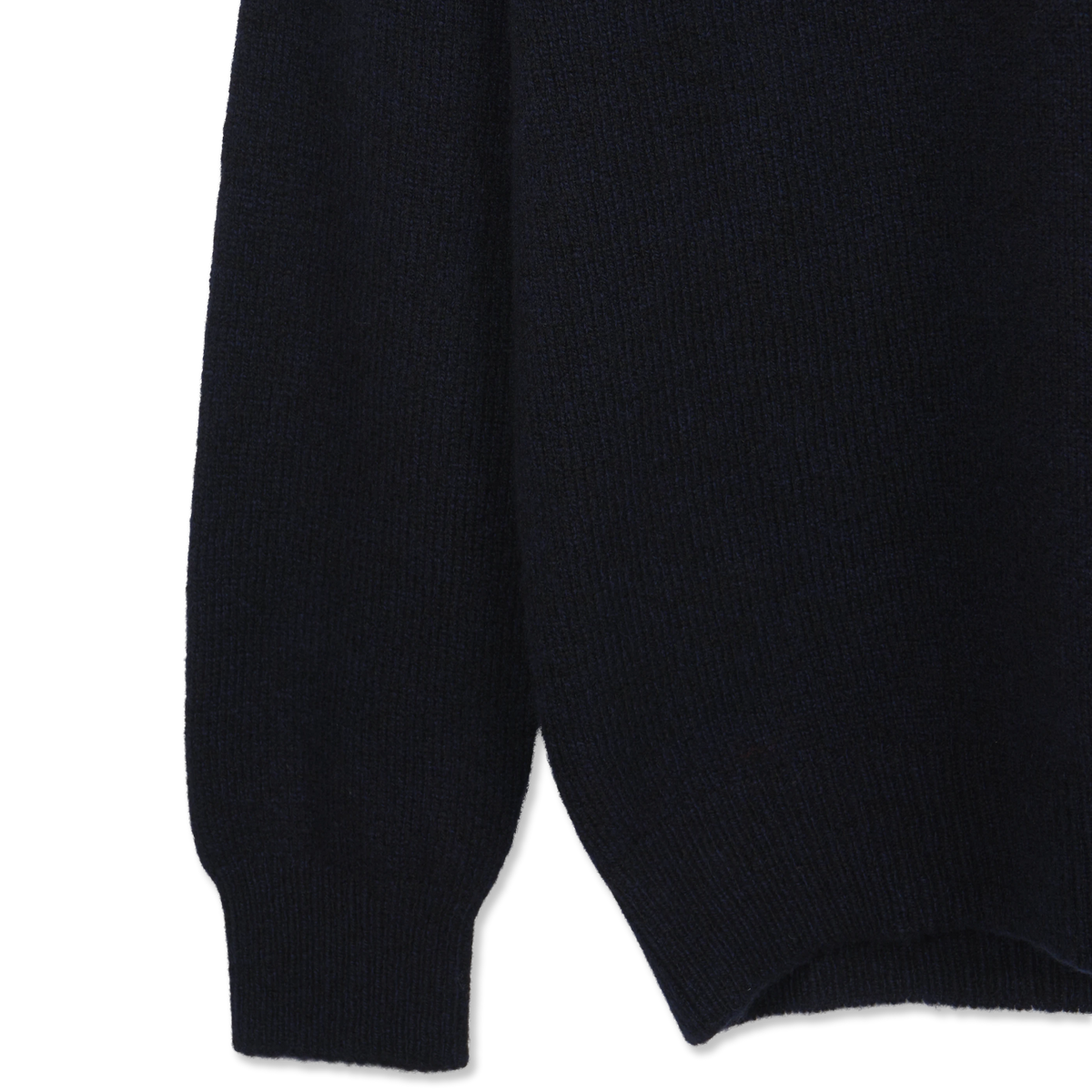 Sunspel Lambswool Crew Neck Knit Dark Navy Mouline - Detail 2