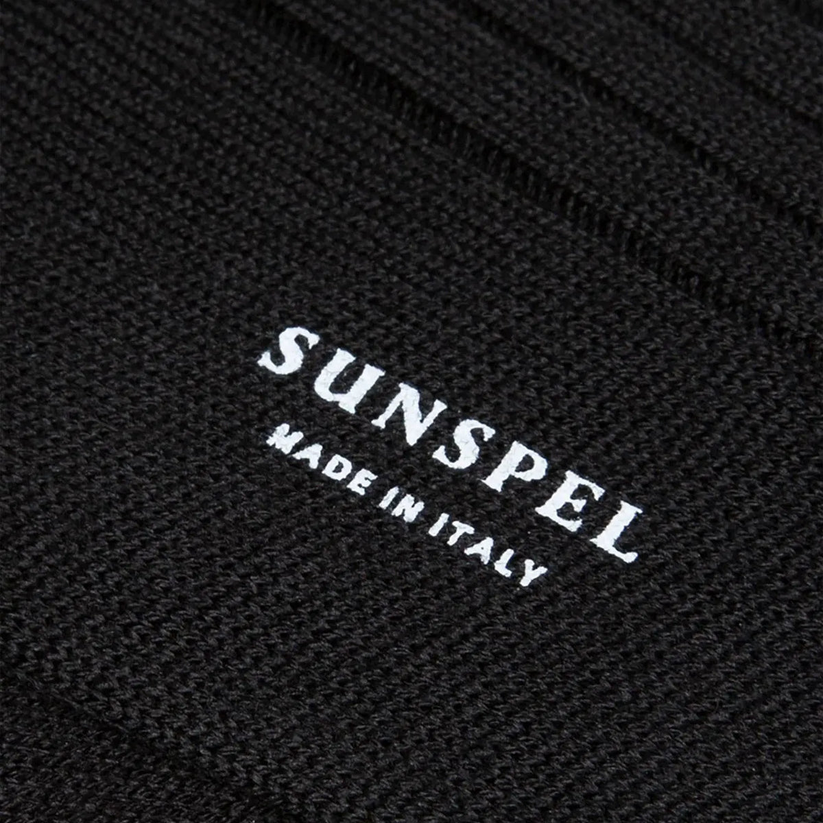 Sunspel Merino Wool Ribbed Socks Black - View 2