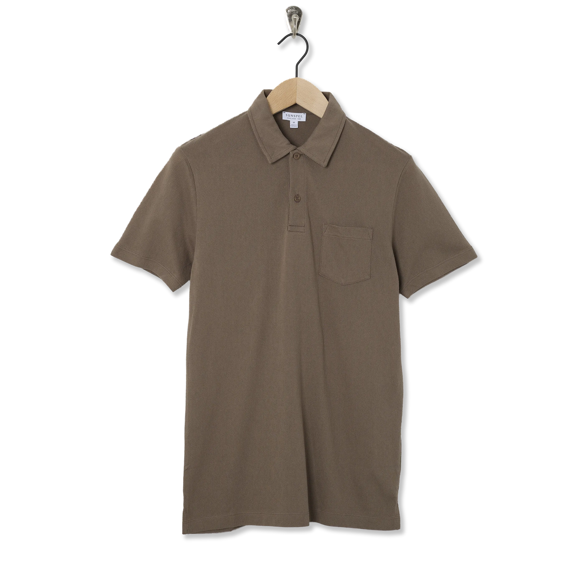 Sunspel SS Riviera Polo Shirt Dark Cedar - Front