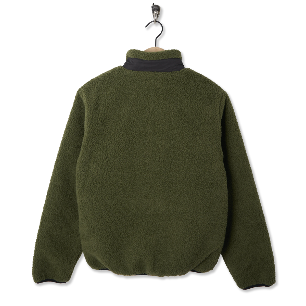 Taion Mountain Boa Fleece High-Neck Jacket Dark Olive - Back