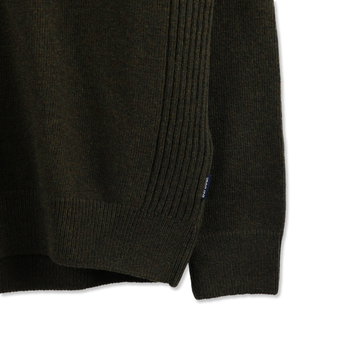 Barbour Holden Half Zip Knitted Jumper Olive Marl - Detail 2