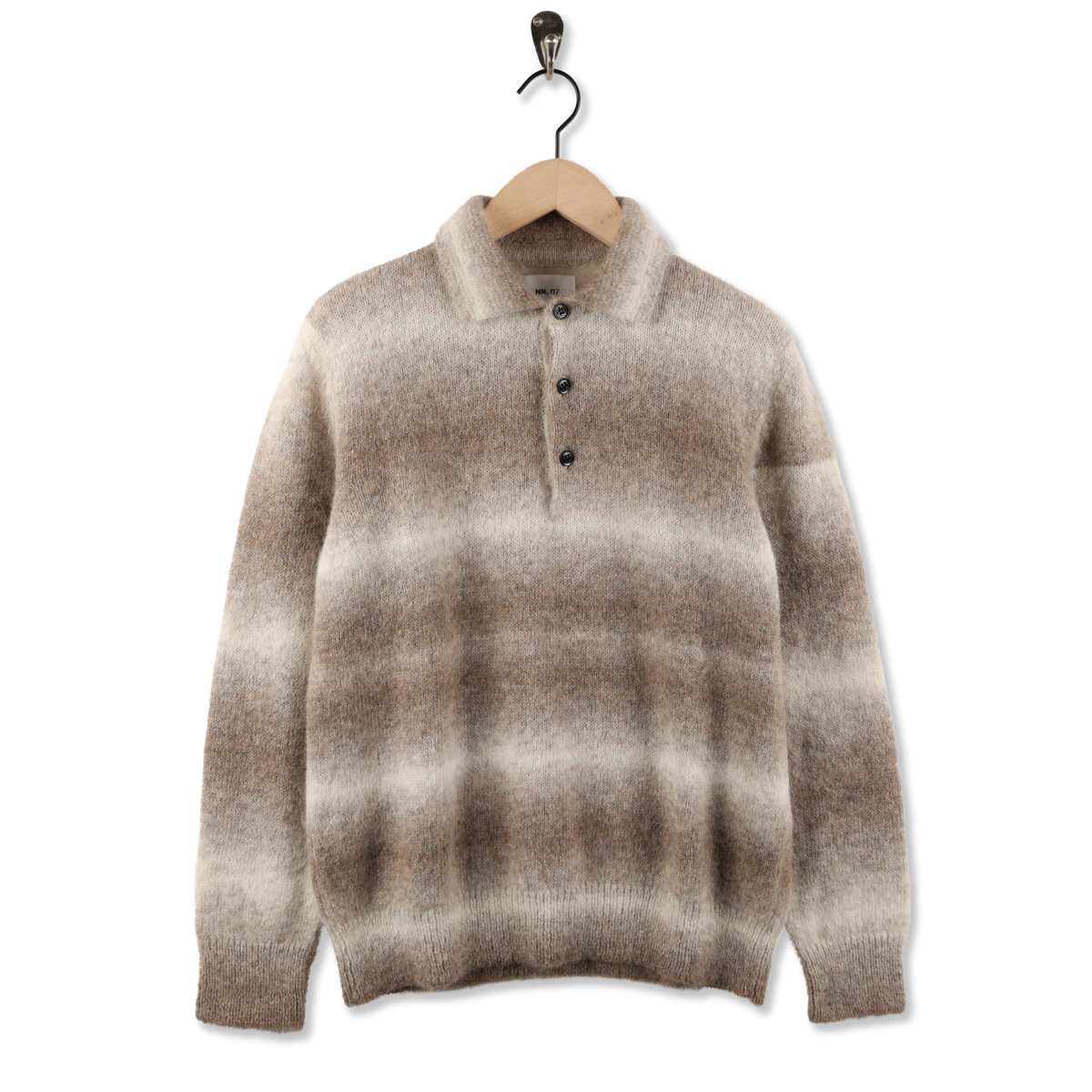 NN07 Alfie Polo Alpaca Blend Knit Light Camel - Front