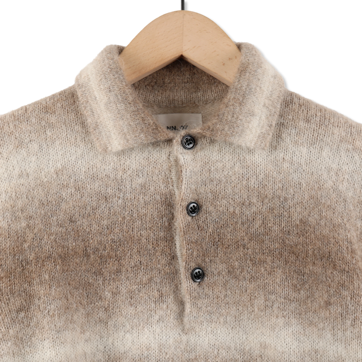 NN07 Alfie Polo Alpaca Blend Knit Light Camel - Detail 3